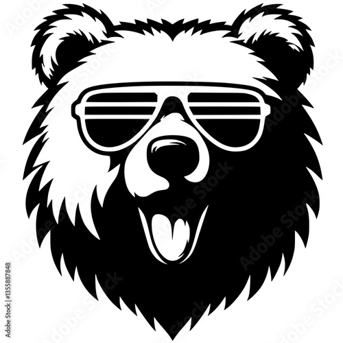 Hype bear portrait silhouette
