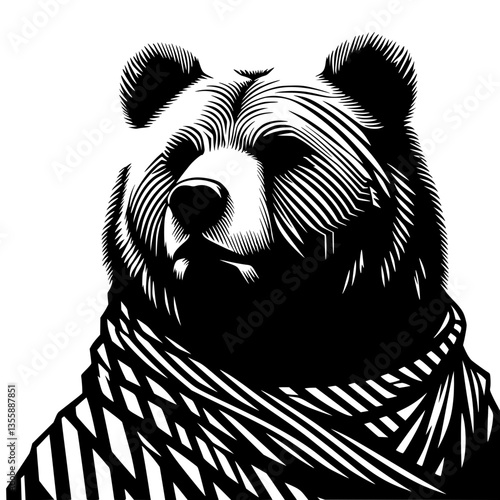 Hype bear portrait silhouette