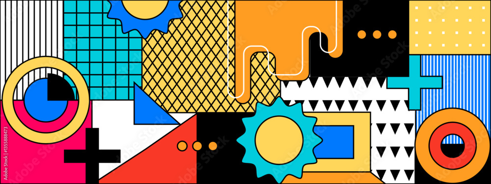 colorful vibrant geometric design featuring shapes patterns evoking energy and creativity vector illustration colorful vibrant geometric design featuring shapes patterns evoking energy and creativity vector illustration
