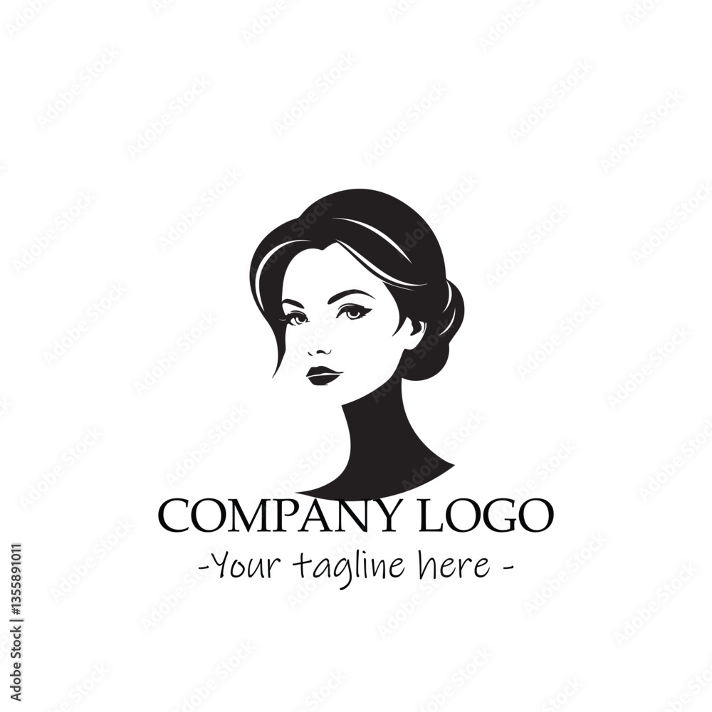 a woman silhouette black and white illustration for logo company vector image a woman silhouette black and white illustration for logo company vector image