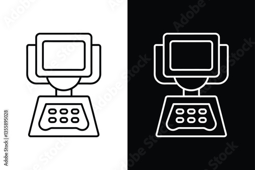 Ultrasound Machine Icon. Solid & Stroke Vector for Medical Design