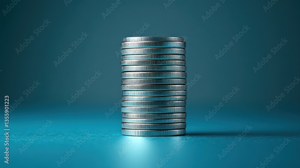 Rising Market Chart on Blue Blurred Gradient Background Rising Market Chart on Blue Blurred Gradient Background