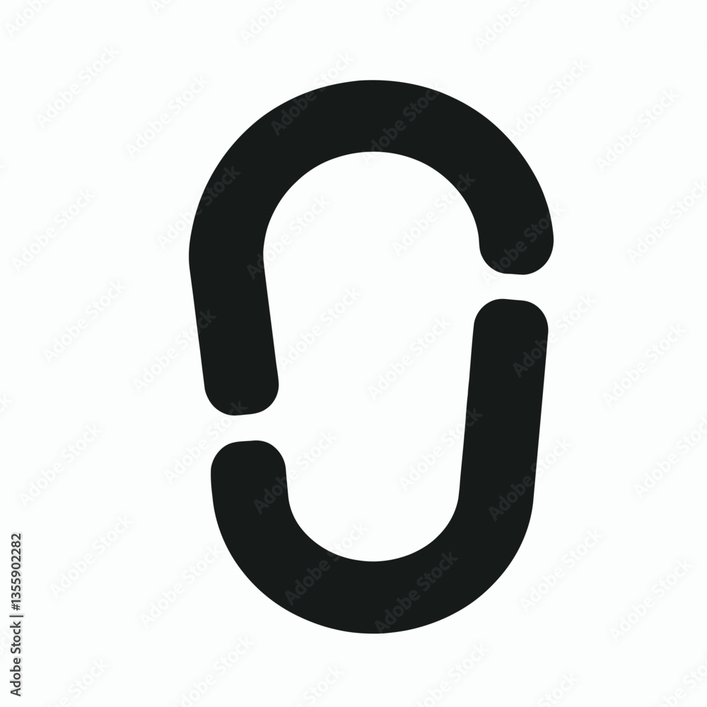 very simple flat and minimalist Carabiner silhouette in black on a white background very simple flat and minimalist Carabiner silhouette in black on a white background