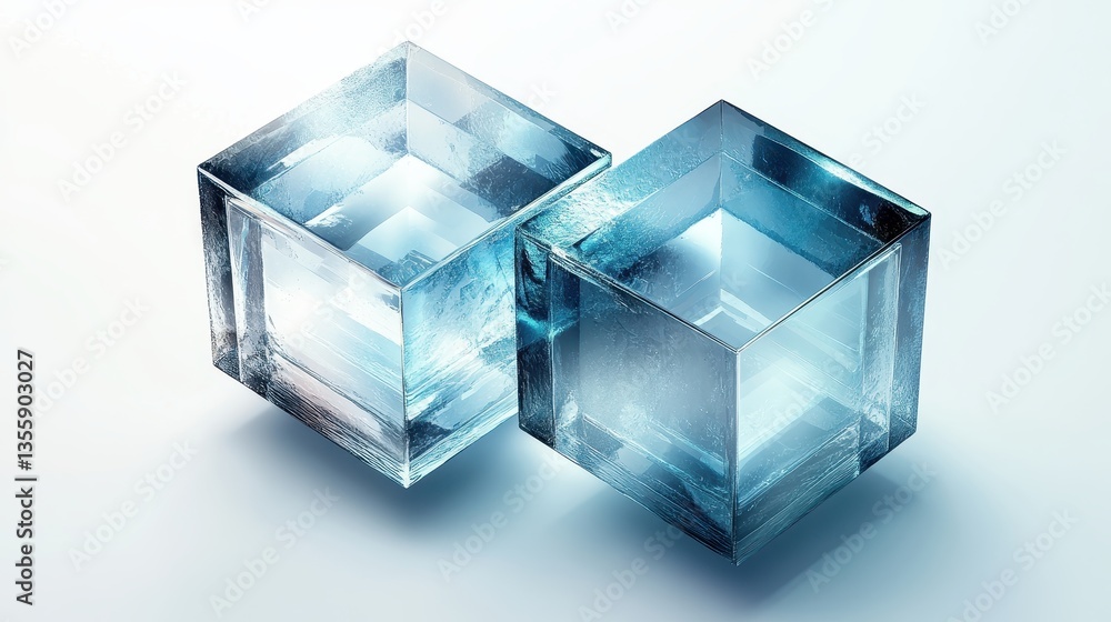 Crystal Clear Cubes with Reflections on a Soft Background Crystal Clear Cubes with Reflections on a Soft Background