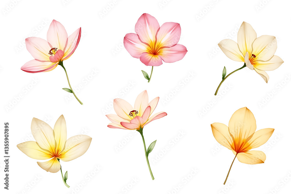 Naklejka premium set of flowers isolated