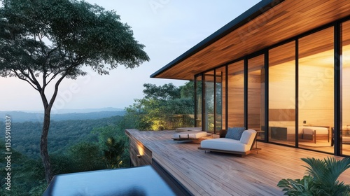 Wallpaper Mural A modern treehouse with sustainable architecture and jungle views Torontodigital.ca