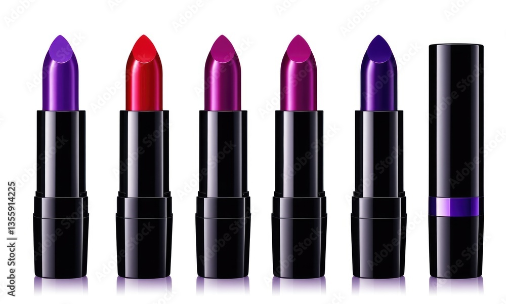 Fototapeta premium Vibrant lipstick collection featuring bold shades and elegant design