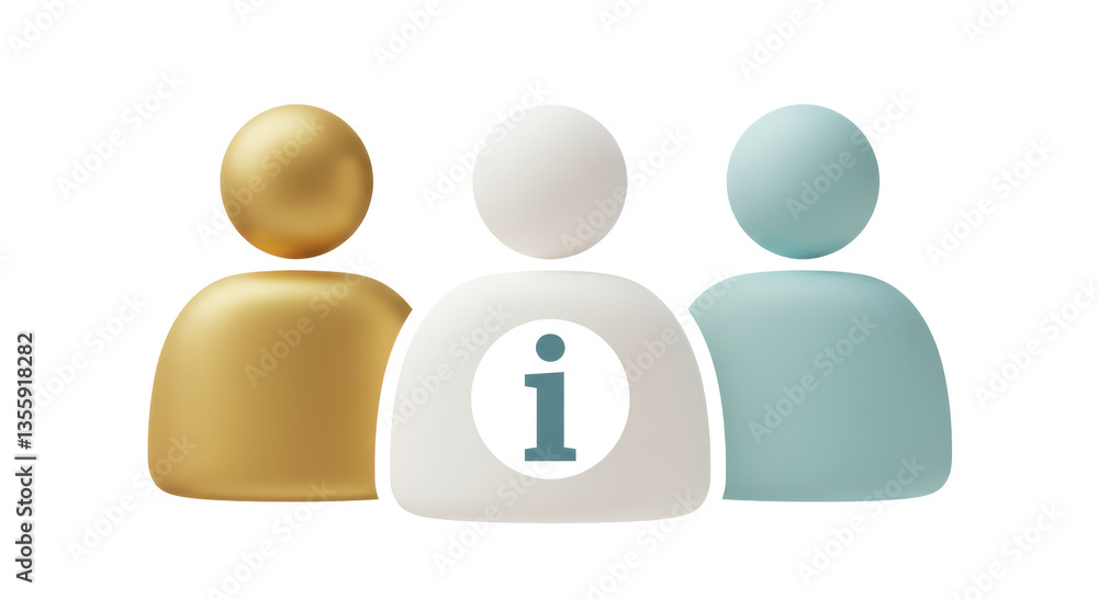 Isolated Information Icon with Diverse People Isolated Information Icon with Diverse People