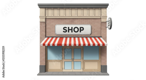 Wallpaper Mural Isolated Store Front with Awning Retail Shop Torontodigital.ca