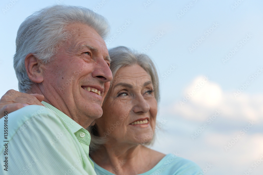 Smiling senior couple looking at the future