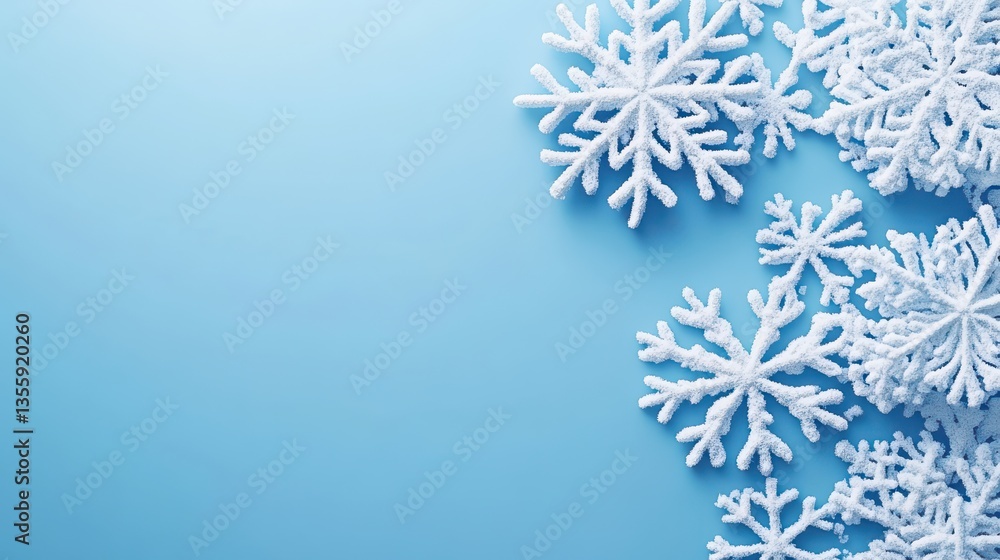 Blue Winter Background with Snowflakes. Blue Winter Background with Snowflakes.