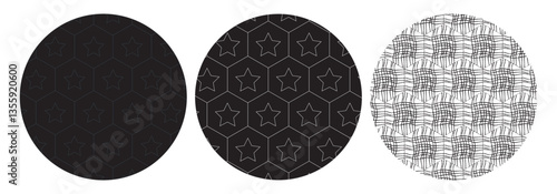 Black and White Charcoal and Black Star Style Football Simple Vector Design