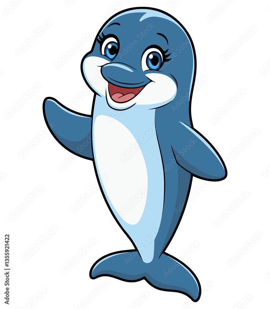 Fototapeta premium Cute Dolphin Clipart