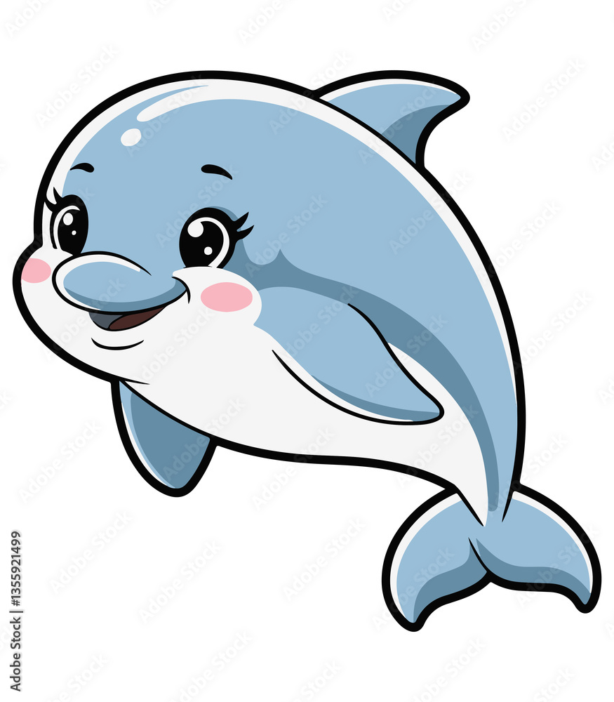 Obraz premium Cute Dolphin Clipart