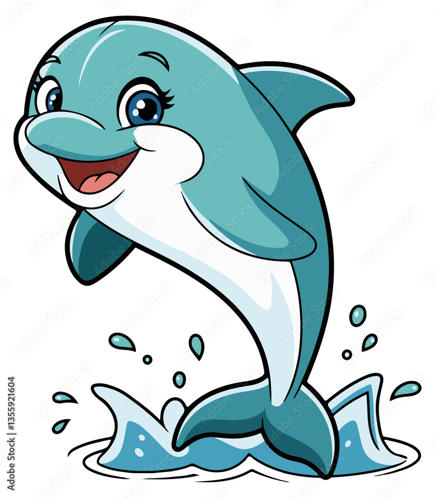 Naklejka premium Cute Dolphin Clipart