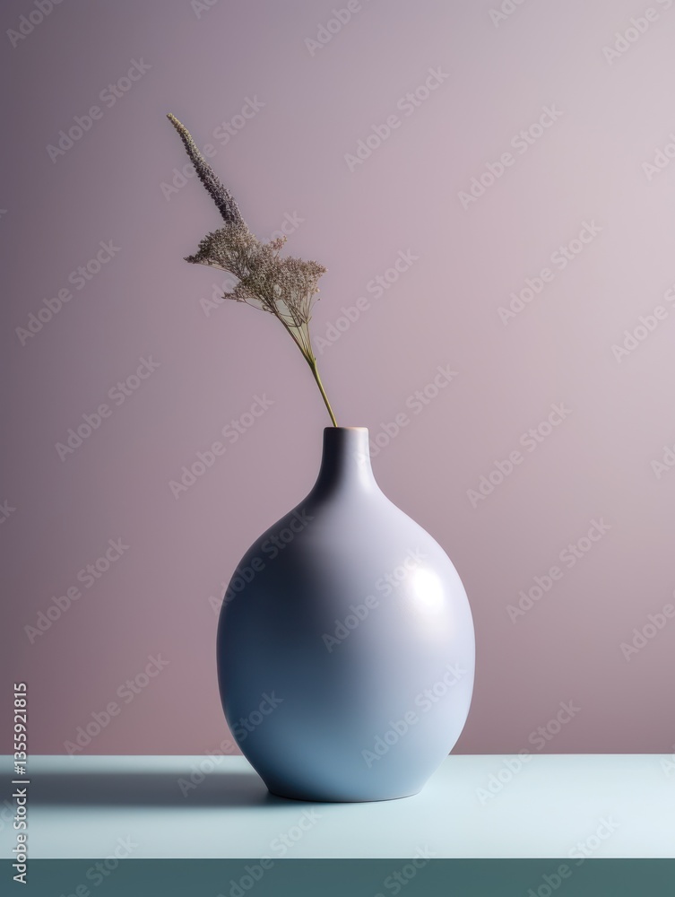 Muted-toned vase with dried flower