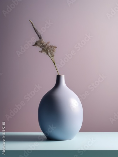 Obraz na płótnie Muted-toned vase with dried flower w salonie