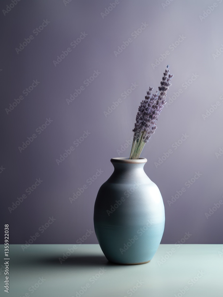 Lavender in a vase. Muted color still life