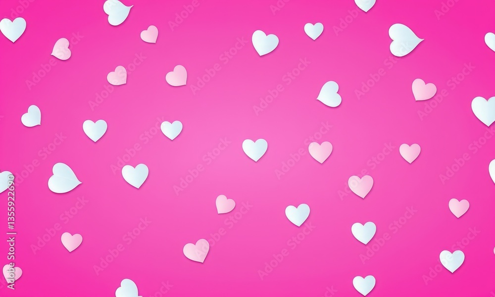 Seamless heart pattern on vibrant pink background for valentine's day design Seamless heart pattern on vibrant pink background for valentine's day design