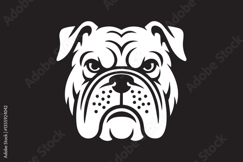 bulldog  Black and White Vector