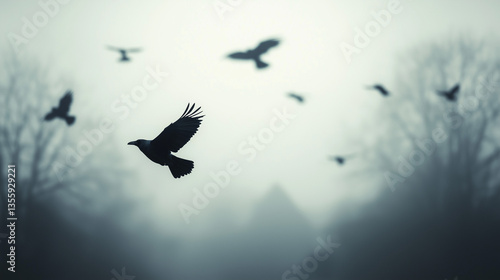 Crows in Mystical Flight: A...