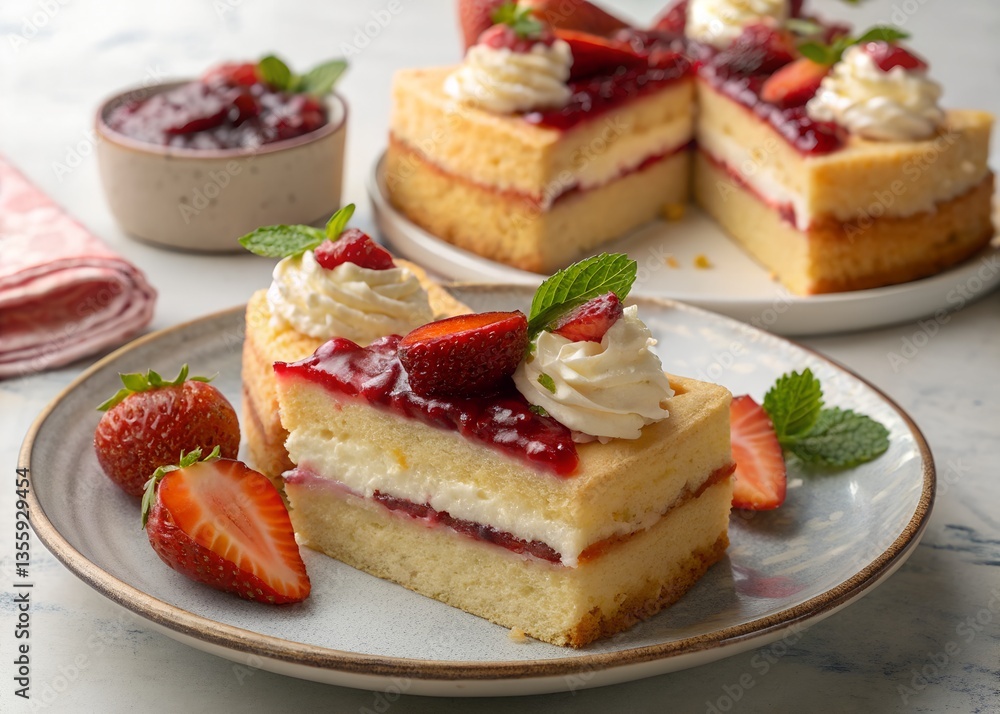 Vanilla Cake with Strawberry Vanilla Cake with Strawberry