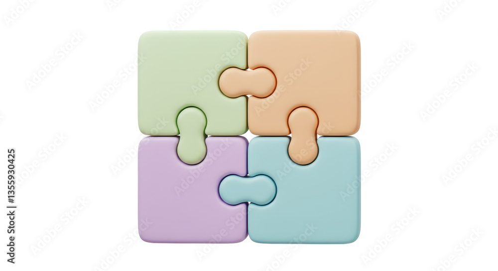 Isolated Puzzle Pieces Interlocking Isolated Puzzle Pieces Interlocking