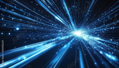 Abstract Glowing Blue Technology Background