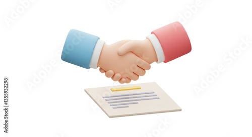 Isolated Handshake over Document Symbolizing Agreement and Partnership