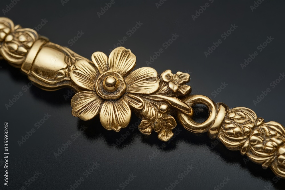 Fototapeta premium A detailed shot of a gold necklace clasp,