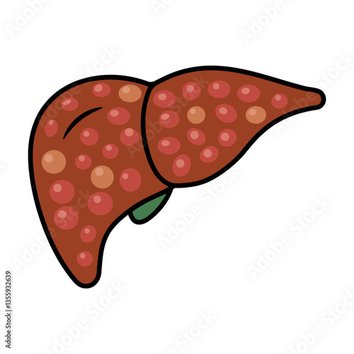 Liver Cirrhosis Vector Icon Design Illustrating Liver Condition on a White Background