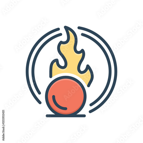 Color illustration icon for oxidizing