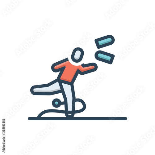 Color illustration icon for stumble