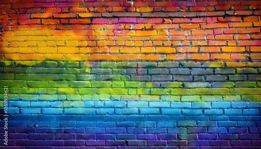 Fototapeta premium colorful graffiti brick wall