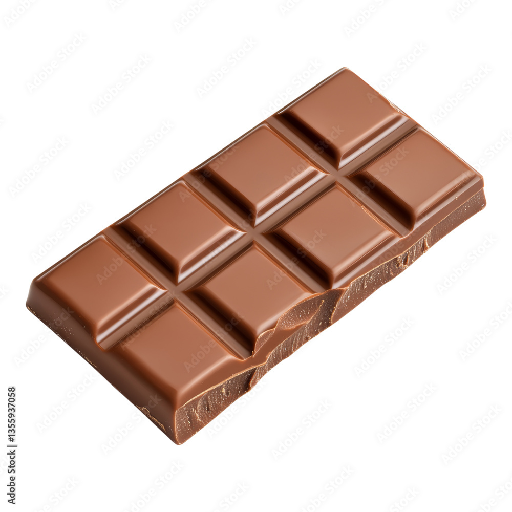 Chocolate Bar on a White with Bite Taken Chocolate Bar on a White with Bite Taken