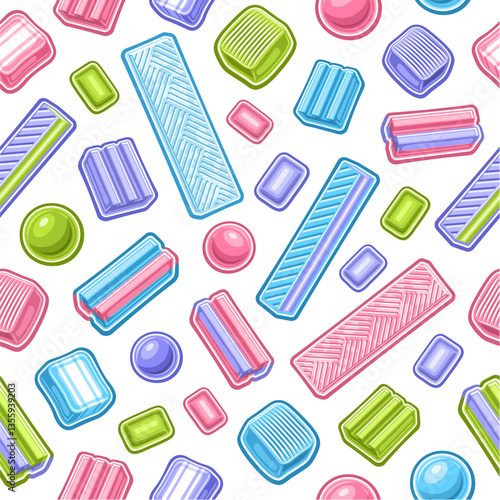 Vector Bubble Gum seamless pattern