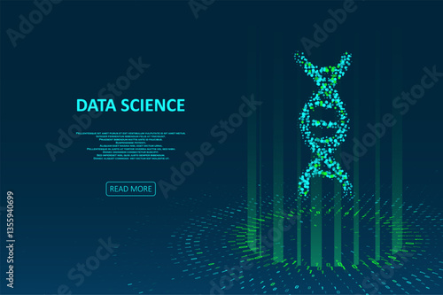Big genomic data visualization. DNA test, genom map. Graphic concept for your design