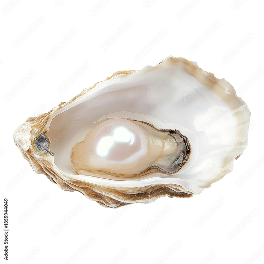 Natural Oyster Shell with Lustrous Pearl Inside Natural Oyster Shell with Lustrous Pearl Inside