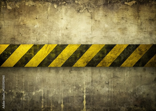 Wallpaper Mural Isolated vintage caution tape, black and yellow stripes. Retro warning barrier, photography style. Torontodigital.ca