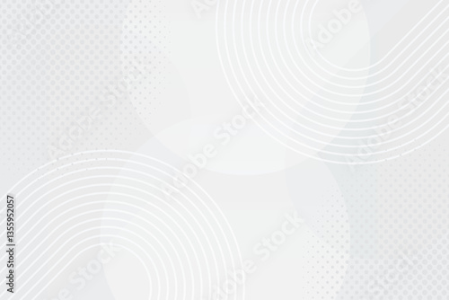 Abstract geometric white and gray Background with circle shape.