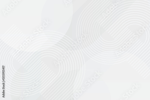 Abstract geometric white and gray Background with circle shape.