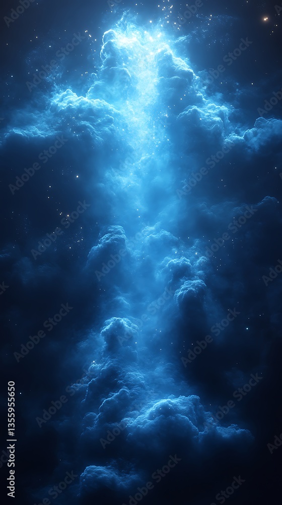 Obraz premium Celestial Beam Stunning Night Sky Wallpaper, Mobile Wallpaper for Phones and Tablets