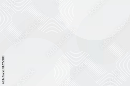 Abstract geometric white and gray Background with circle shape.