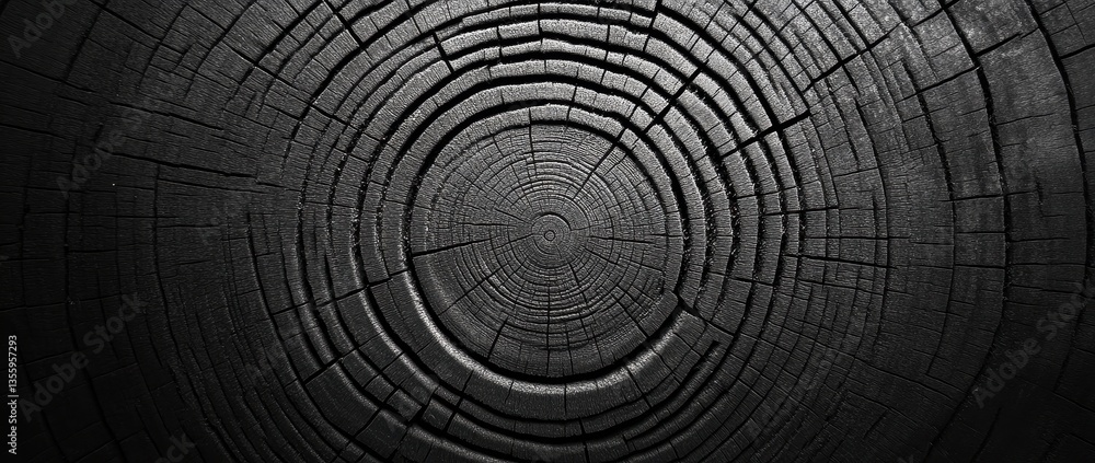 Obraz premium Intricate Black Wood Texture