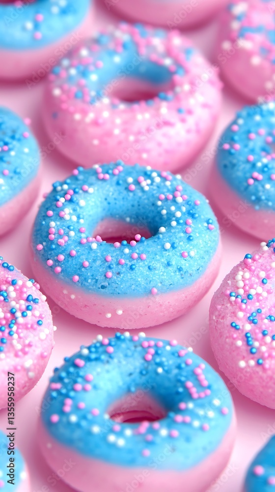 Pink Blue Donuts Sprinkles Pattern. Pink Blue Donuts Sprinkles Pattern.