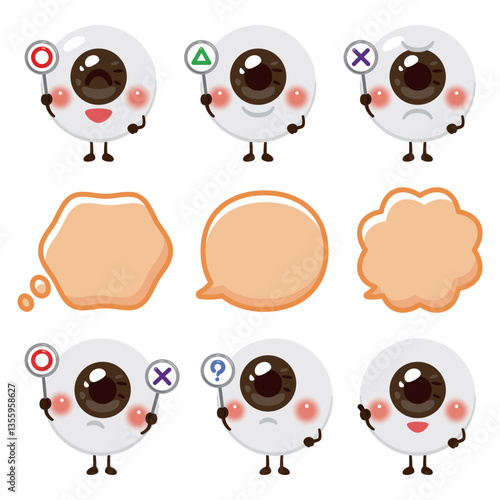 ○×△の札を持った目のキャラクター
