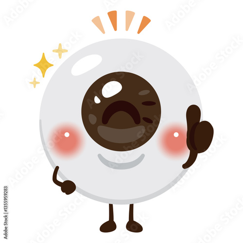 グッドサインを出す目のキャラクターイラスト