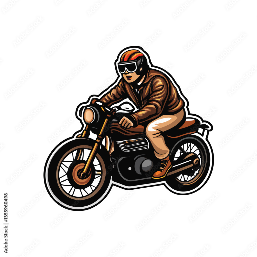 Create a vector illustration of a classic café racer motorcycle, emphasizing sleek lines and vintage details. Include accurate mechanical details. Create a vector illustration of a classic café racer motorcycle, emphasizing sleek lines and vintage details. Include accurate mechanical details.