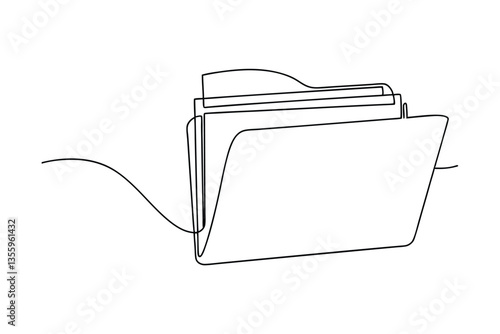 Single Line Drawing Files, Folders, Documents, Organization, Storage, Archive, Data, Management, Min