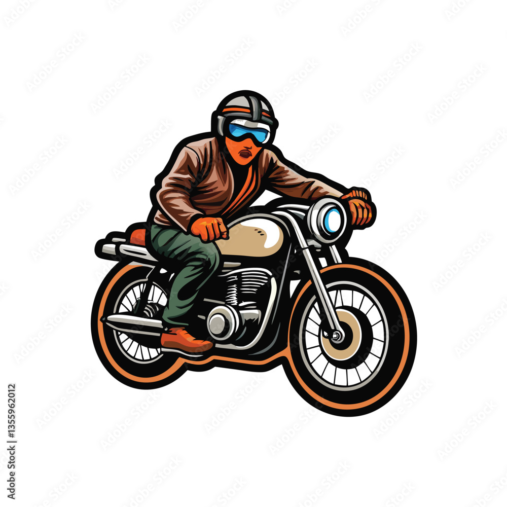 Create a vector illustration of a classic café racer motorcycle, emphasizing sleek lines and vintage details. Include accurate proportions and realistic shading. Create a vector illustration of a classic café racer motorcycle, emphasizing sleek lines and vintage details. Include accurate proportions and realistic shading.